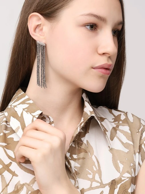 Серьги из стекла и серебра пробы 925 BRUNELLO CUCINELLI