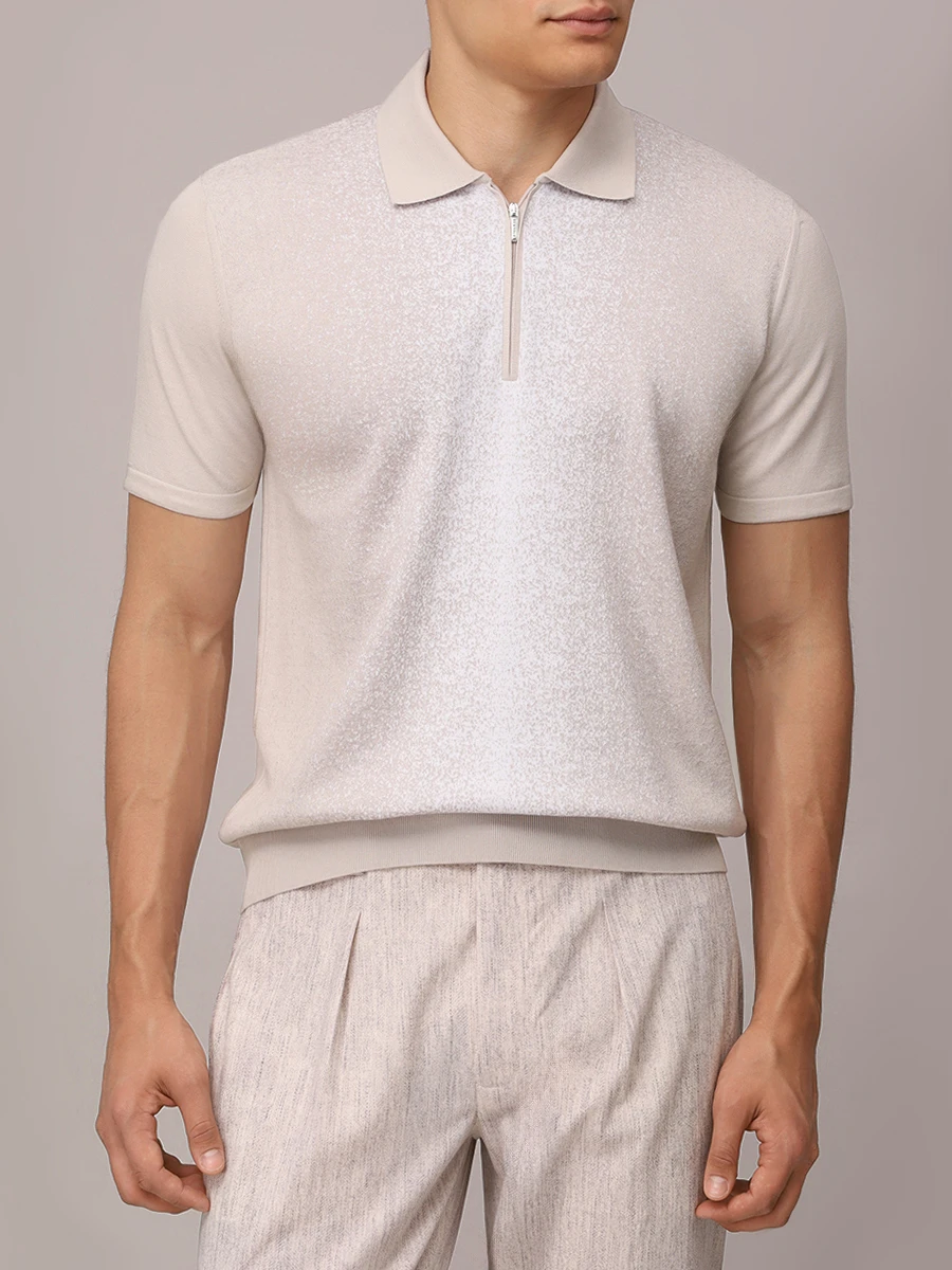 Поло из хлопка и шелка