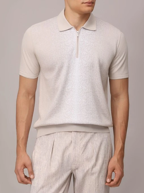 Поло из хлопка и шелка BERTOLO LUXURY MENSWEAR