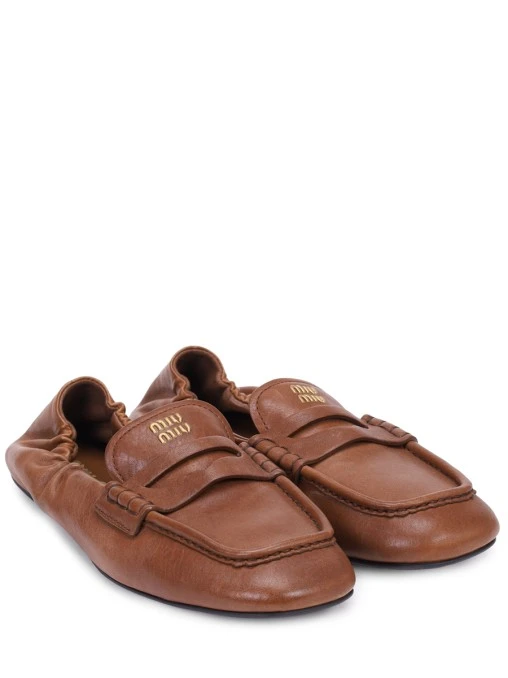 Мокасины кожаные MIU MIU