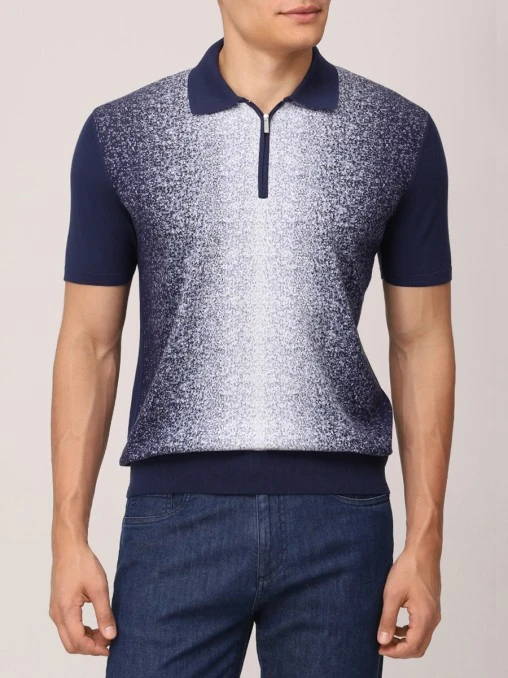 Поло из хлопка и шелка BERTOLO LUXURY MENSWEAR