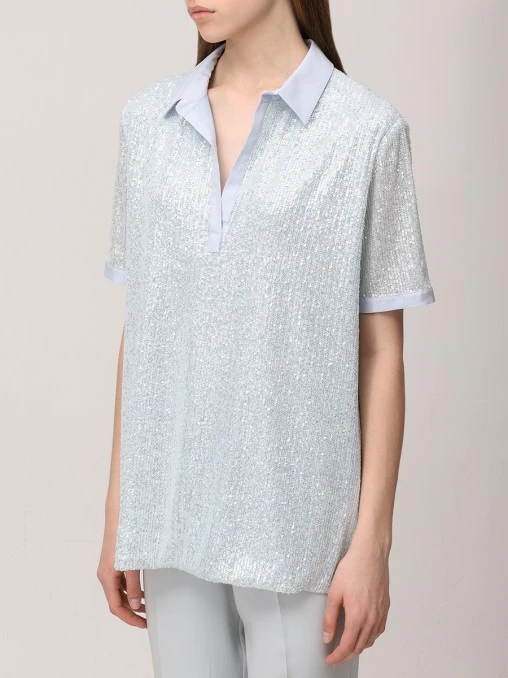 Блуза с пайетками KITON