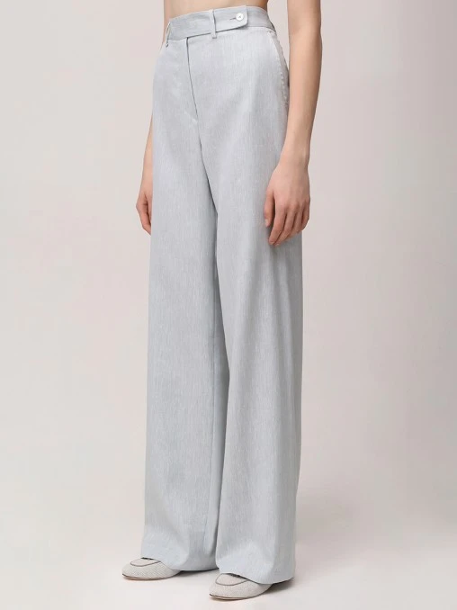 Брюки из шерсти и льна KITON