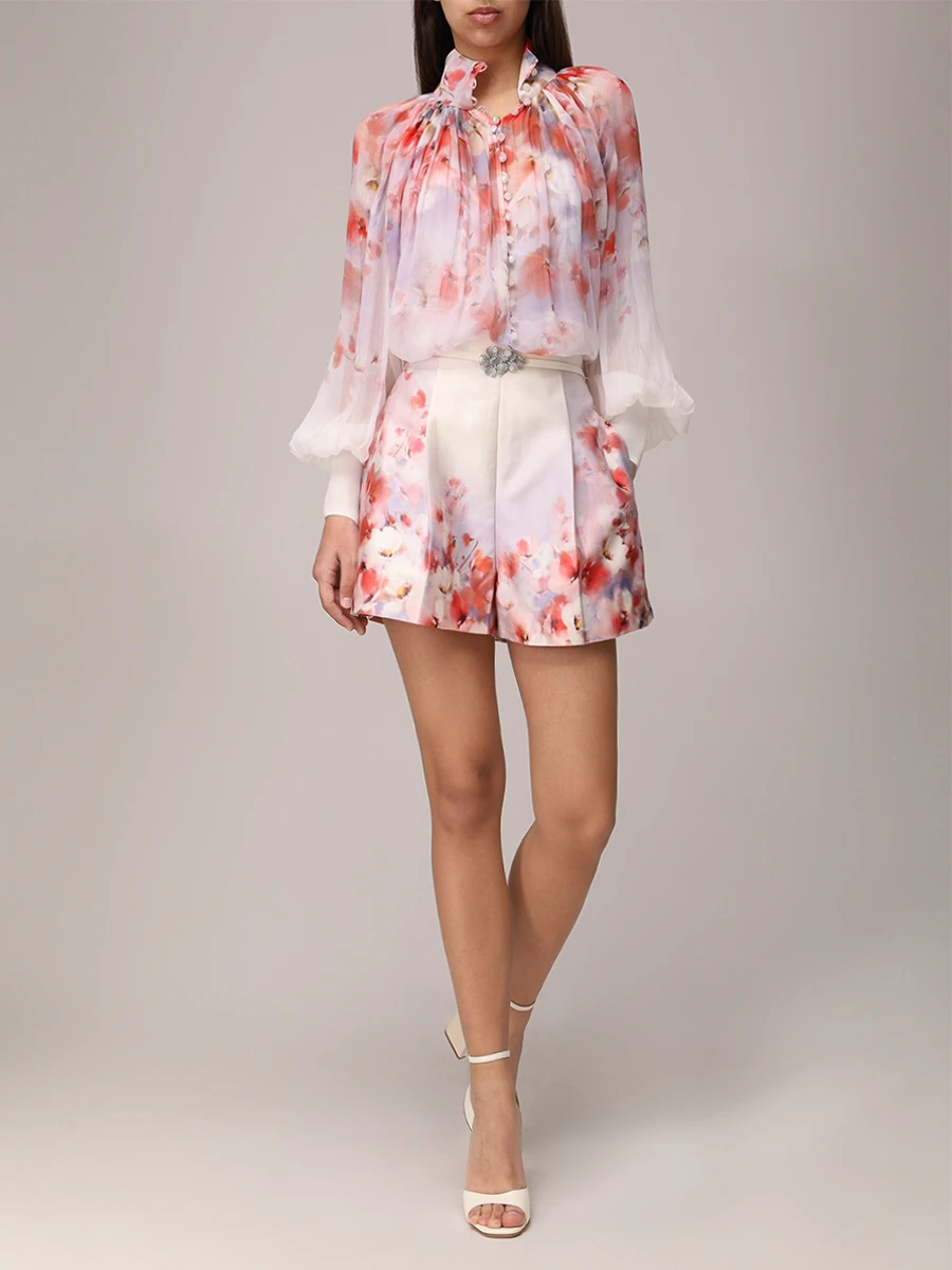 Шорты из хлопка и шелка