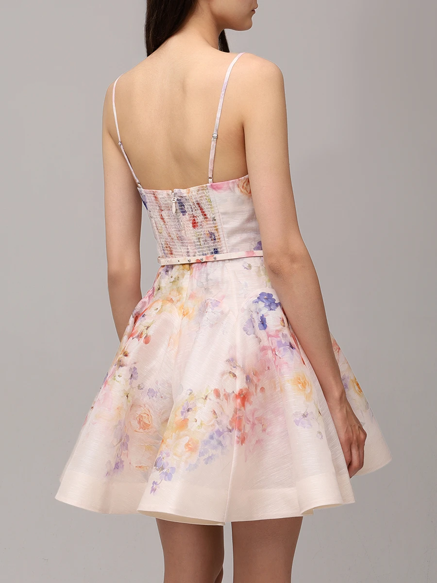 Платье из шелка и льна