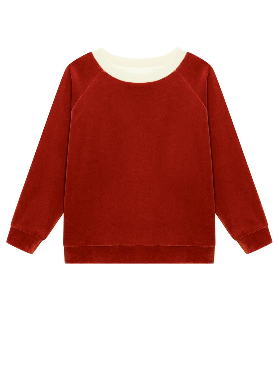 Толстовка бархатная "Терракотовый Закат"