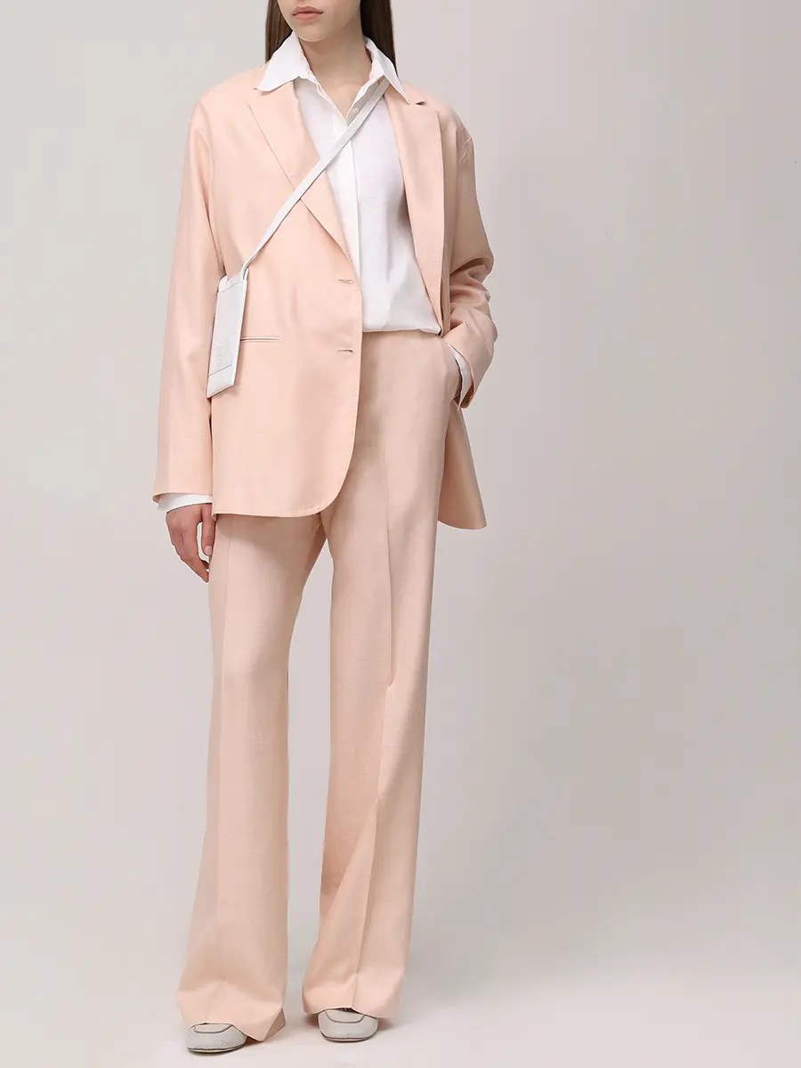 Брюки из шерсти и льна