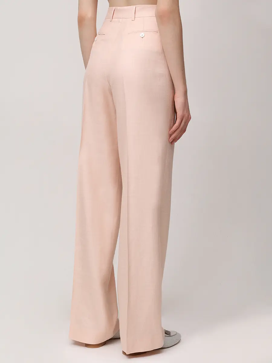 Брюки из шерсти и льна