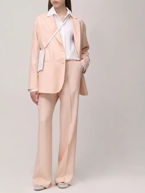 Брюки из шерсти и льна KITON