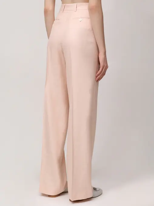 Брюки из шерсти и льна KITON