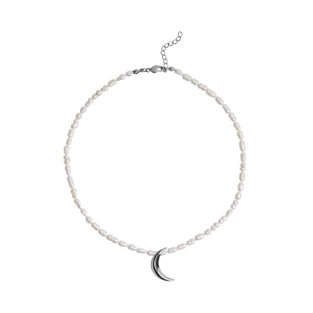 Колье из жемчуга Halfmoon silver