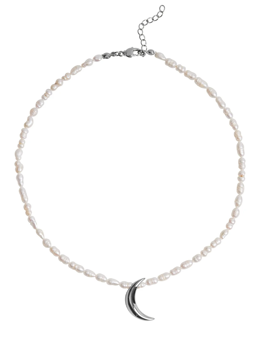 Колье из жемчуга Halfmoon silver