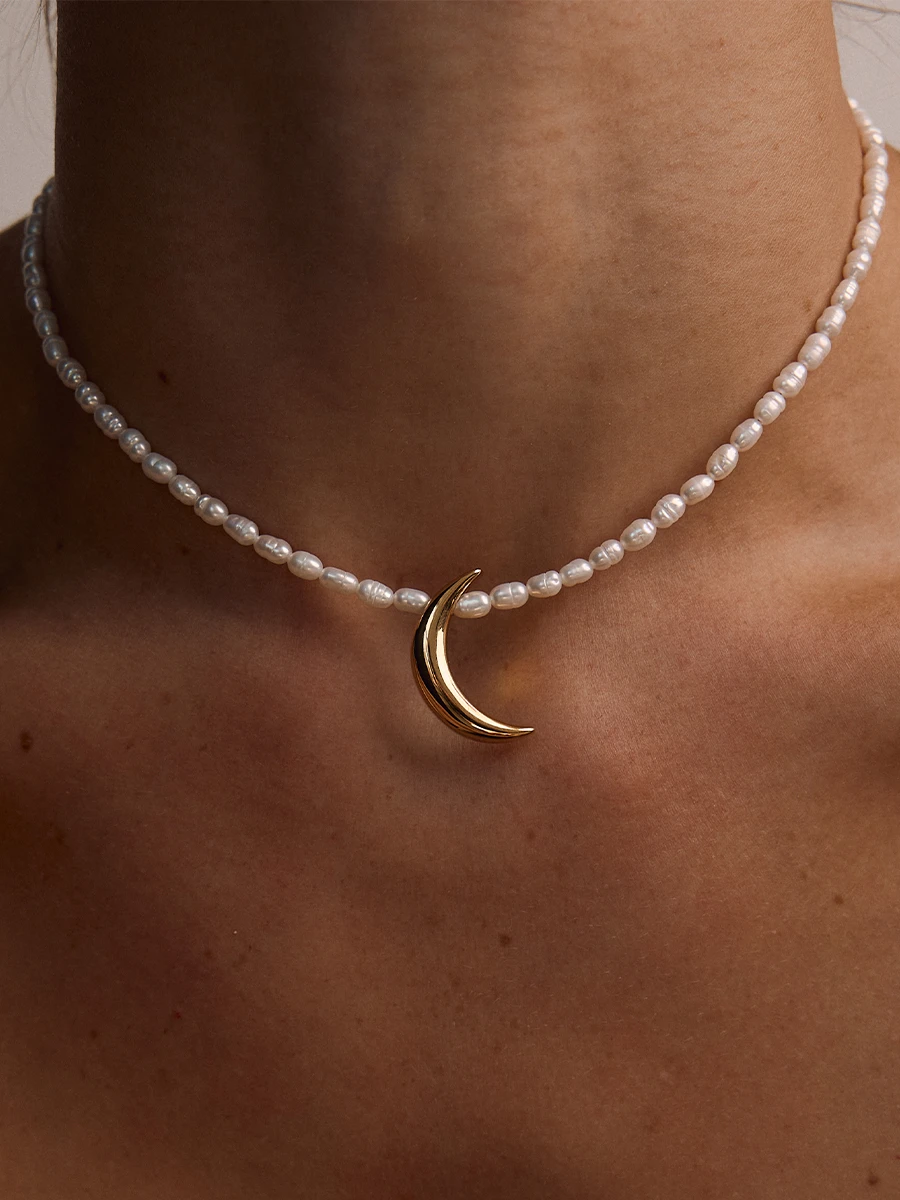 Колье из жемчуга Halfmoon gold