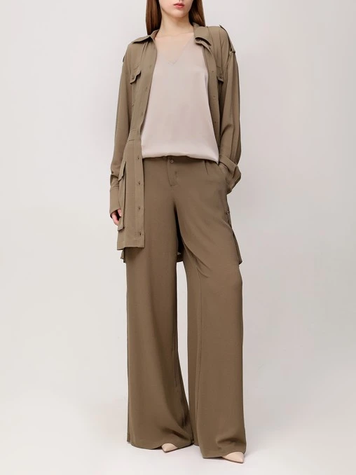 Брюки-карго шелковые JACOB LEE