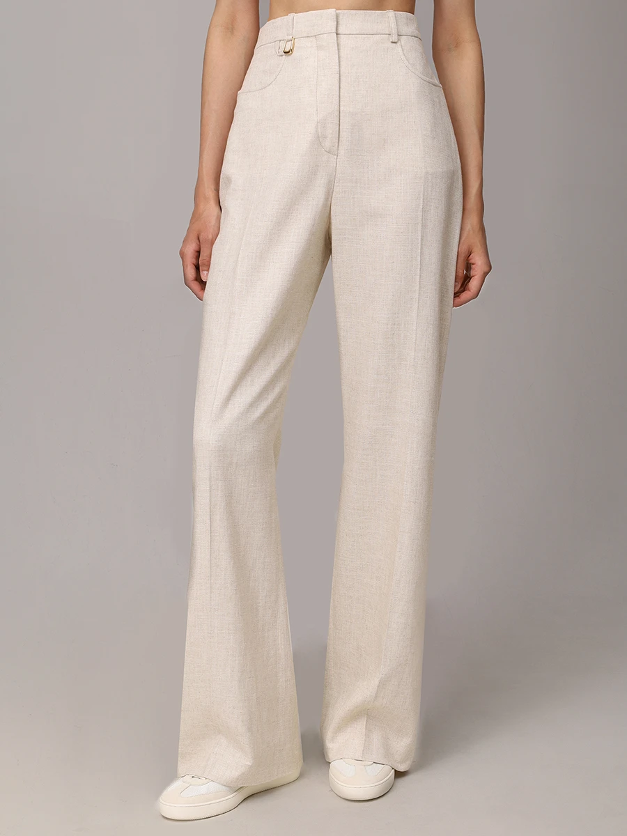 Брюки из вискозы и льна