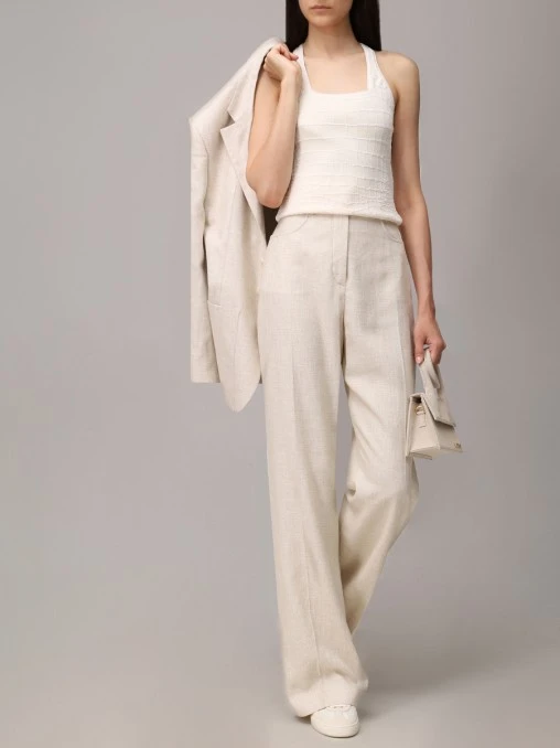 Брюки из вискозы и льна JACQUEMUS