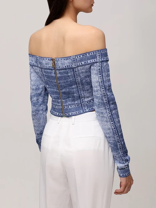 Топ из вискозы BALMAIN