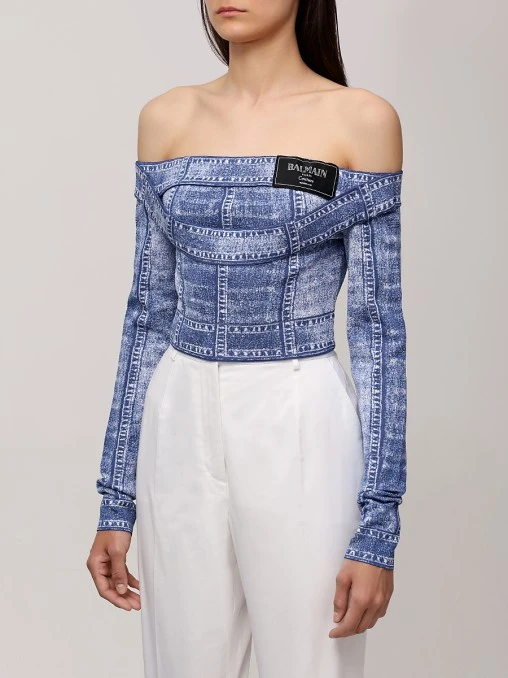 Топ из вискозы BALMAIN