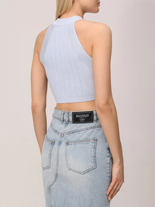 Топ из вискозы BALMAIN