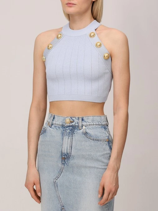 Топ из вискозы BALMAIN
