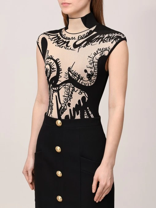 Боди из вискозы BALMAIN