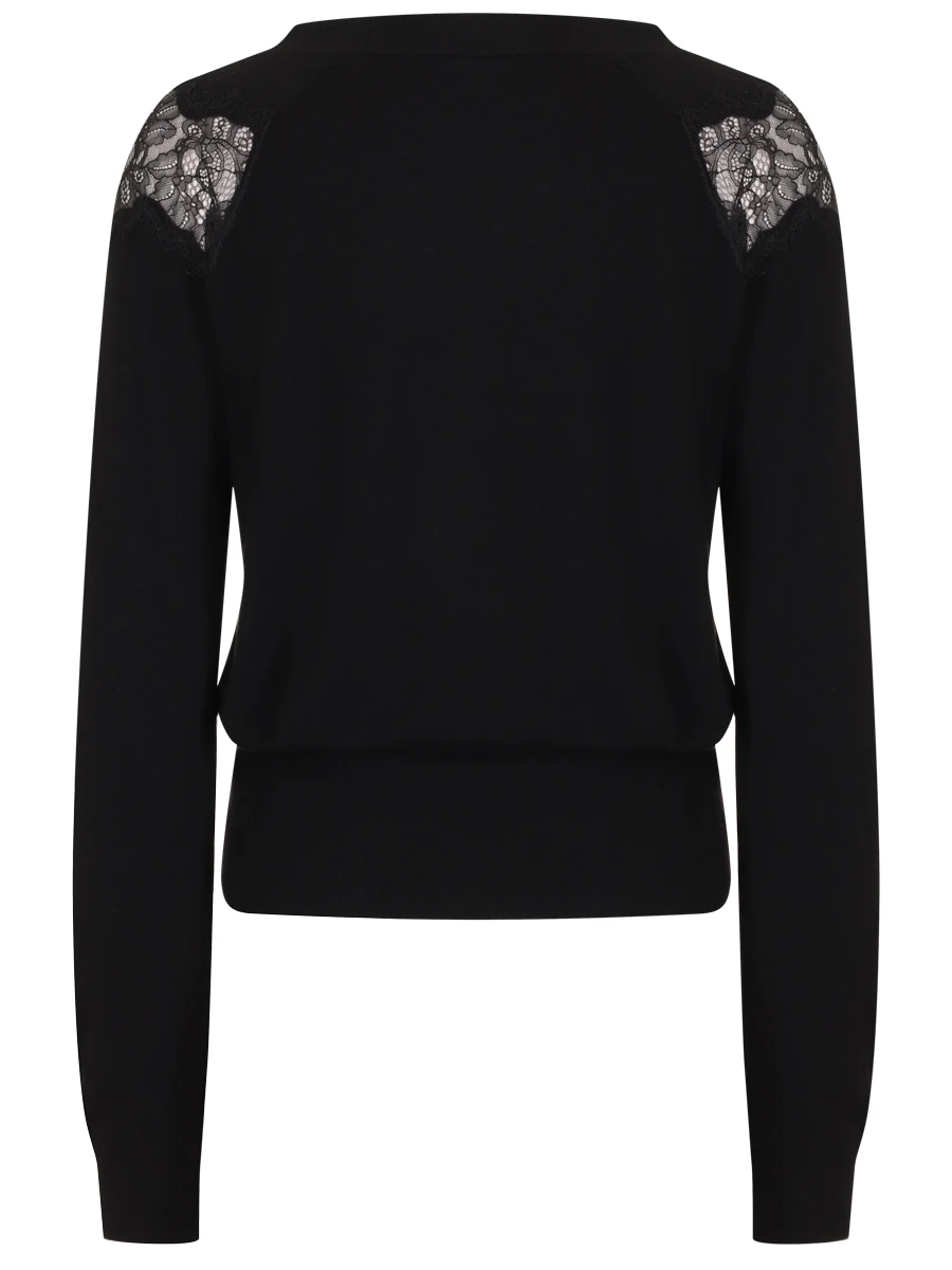 Пуловер с кружевом