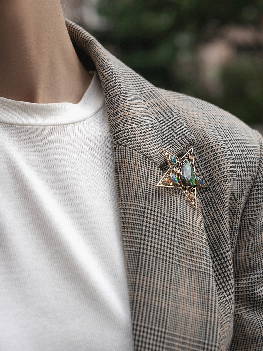 Брошь Лунная соната с опалом