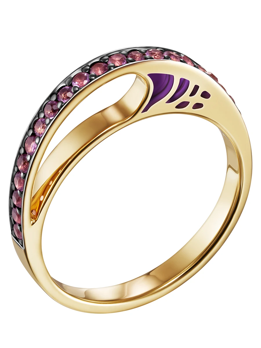 Кольцо Libelle с аметистами и эмалью