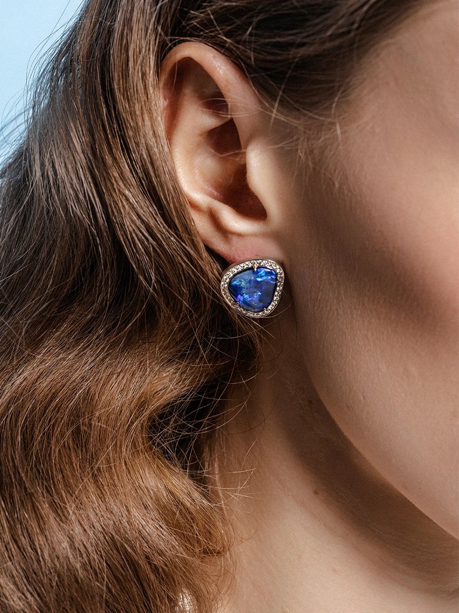 Серьги с опалами Сверкающие озера