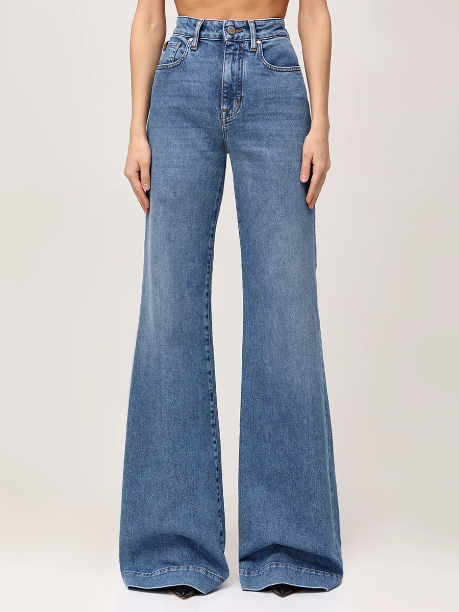 Джинсы-клеш хлопковые