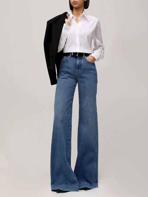 Джинсы-клеш хлопковые JACOB COHEN