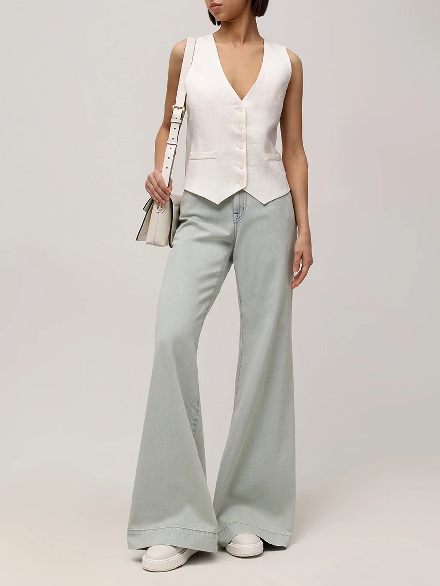 Джинсы-клеш хлопковые