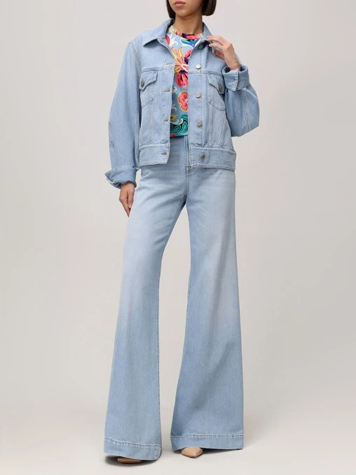 Джинсы-клеш хлопковые JACOB COHEN