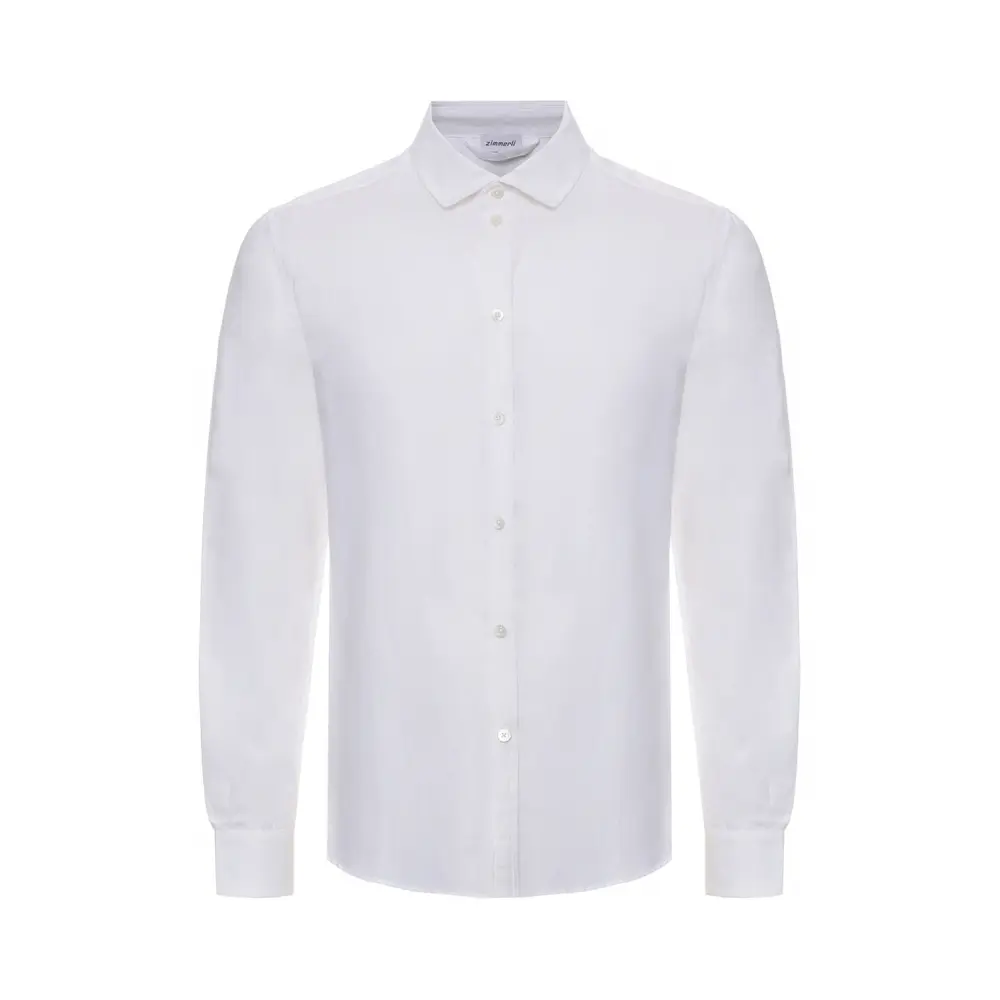 Рубашка Regular Fit из хлопка и льна
