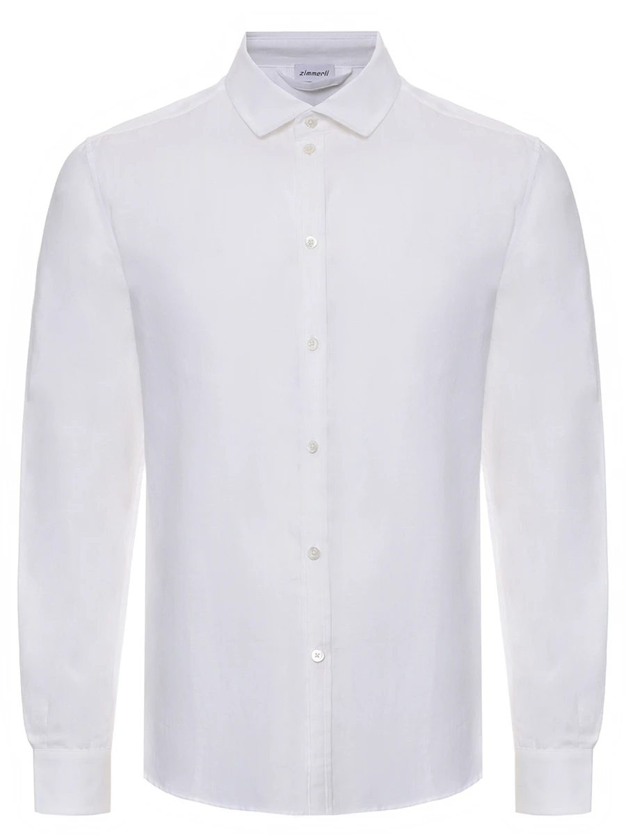 Рубашка Regular Fit из хлопка и льна