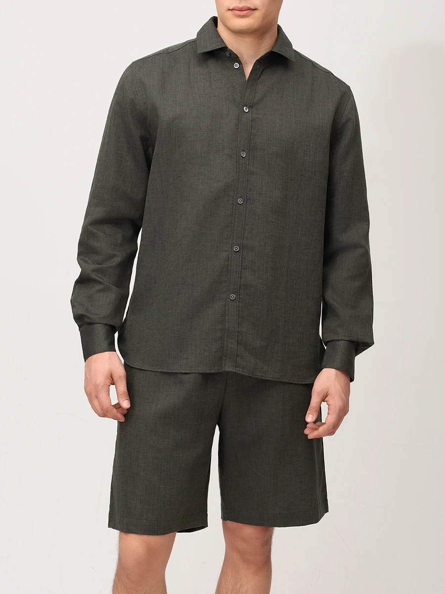 Рубашка изо льна и хлопка