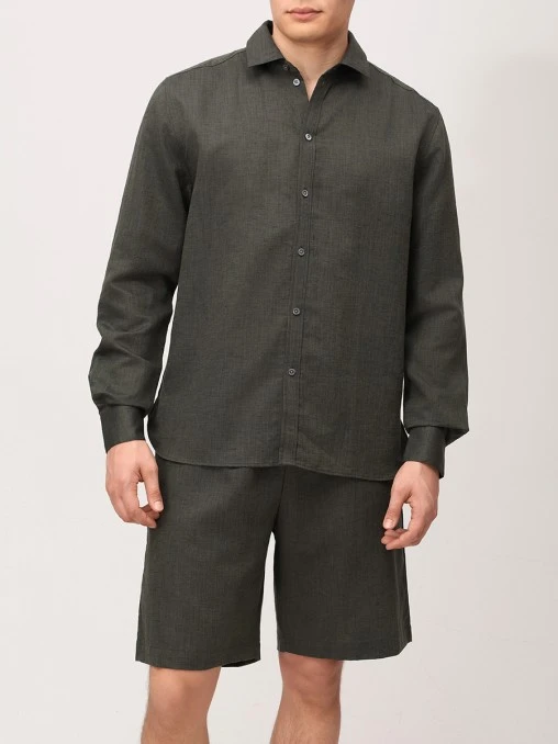 Рубашка изо льна и хлопка ZIMMERLI