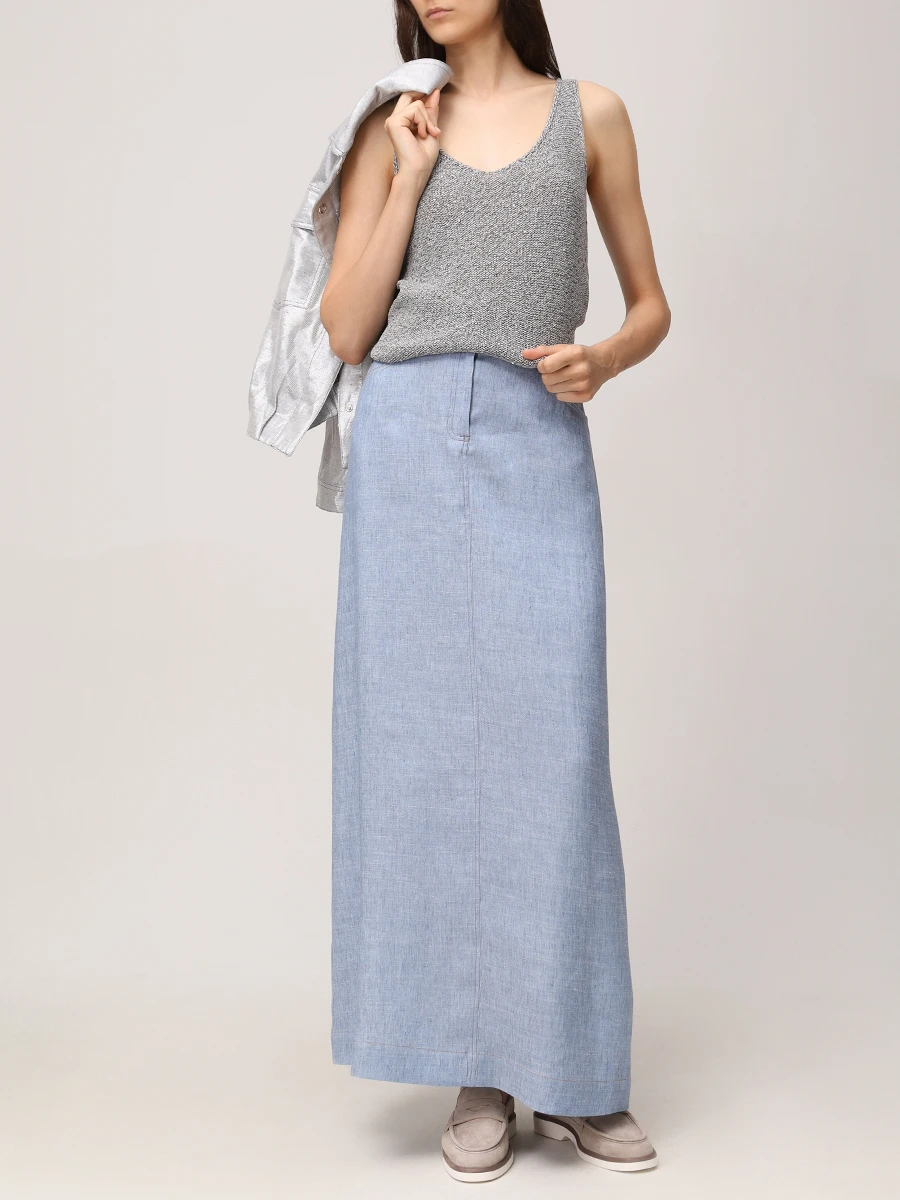 Юбка из вискозы и льна