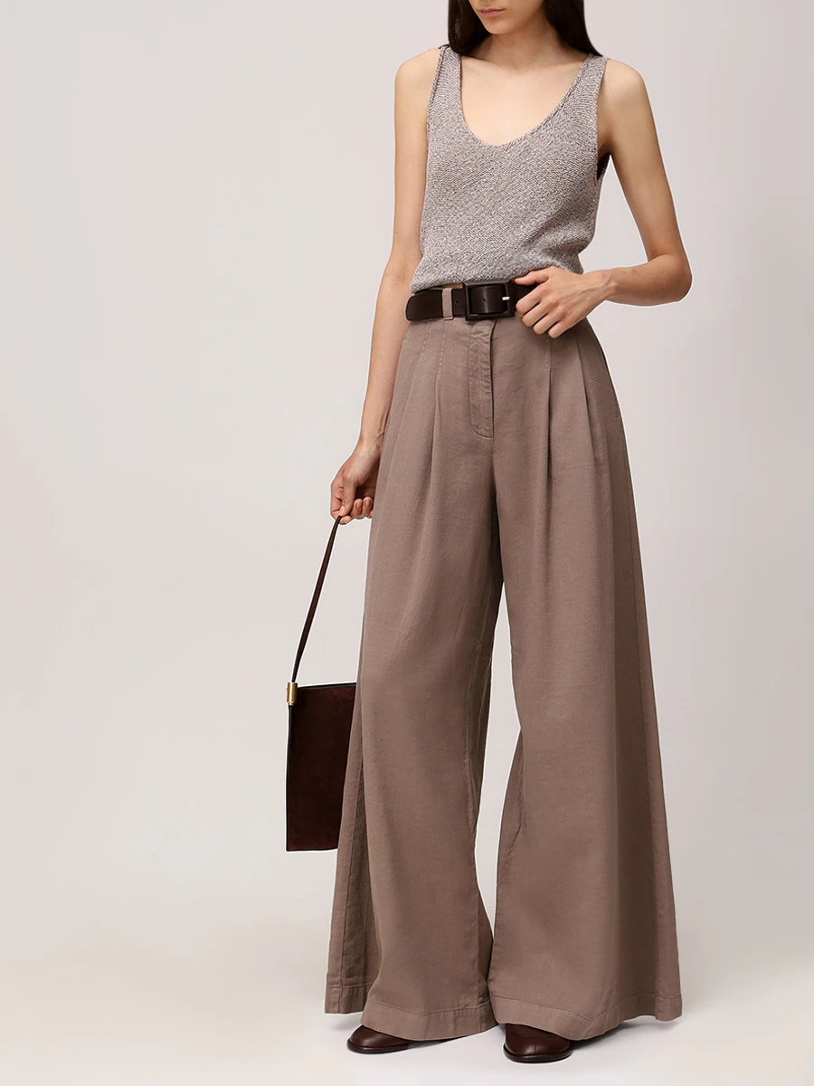 Брюки из хлопка и льна