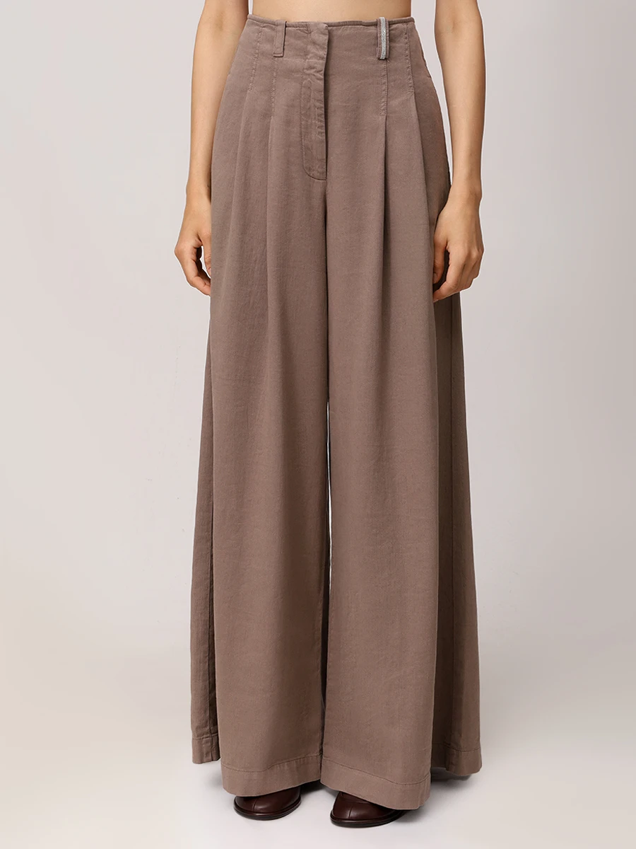 Брюки из хлопка и льна