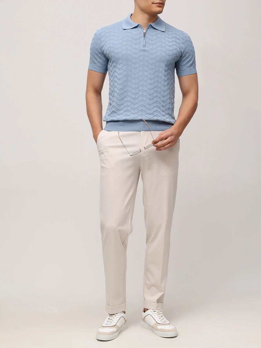 Поло из шелка и хлопка