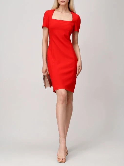 Платье-футляр из вискозы BOSS