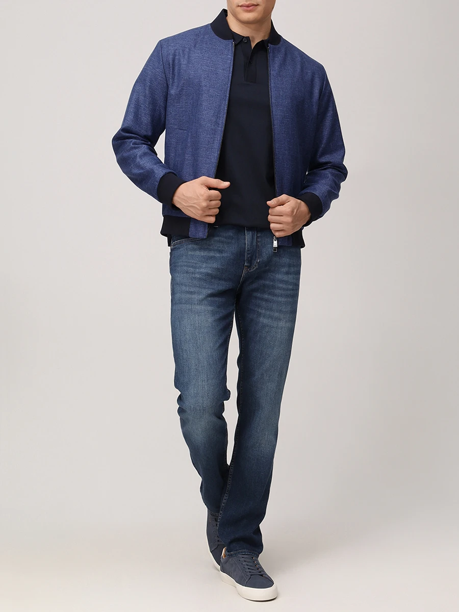 Бомбер Slim Fit из вискозы и льна