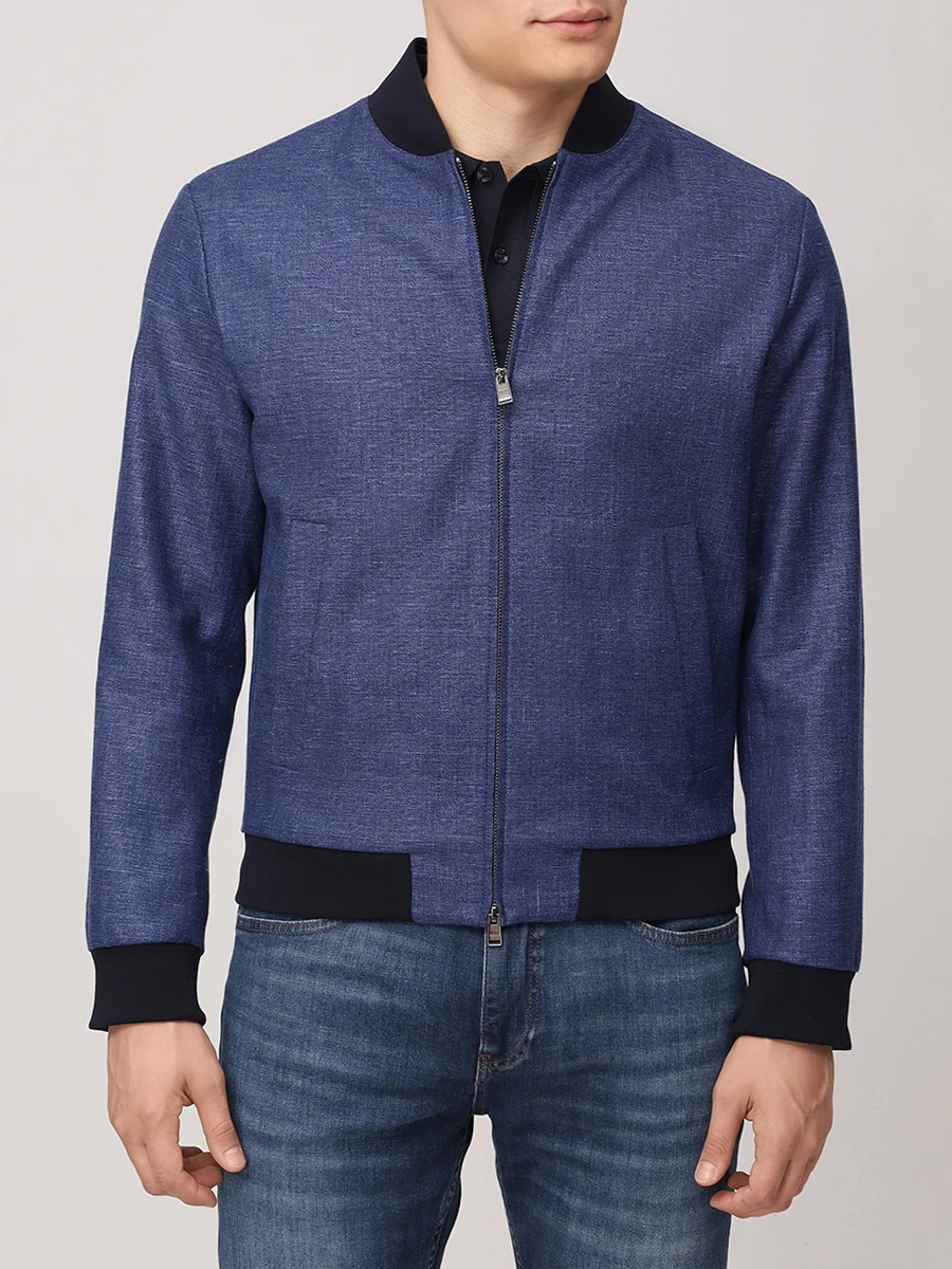 Бомбер Slim Fit из вискозы и льна