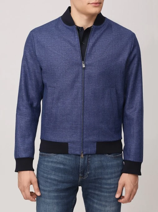 Бомбер Slim Fit из вискозы и льна BOSS