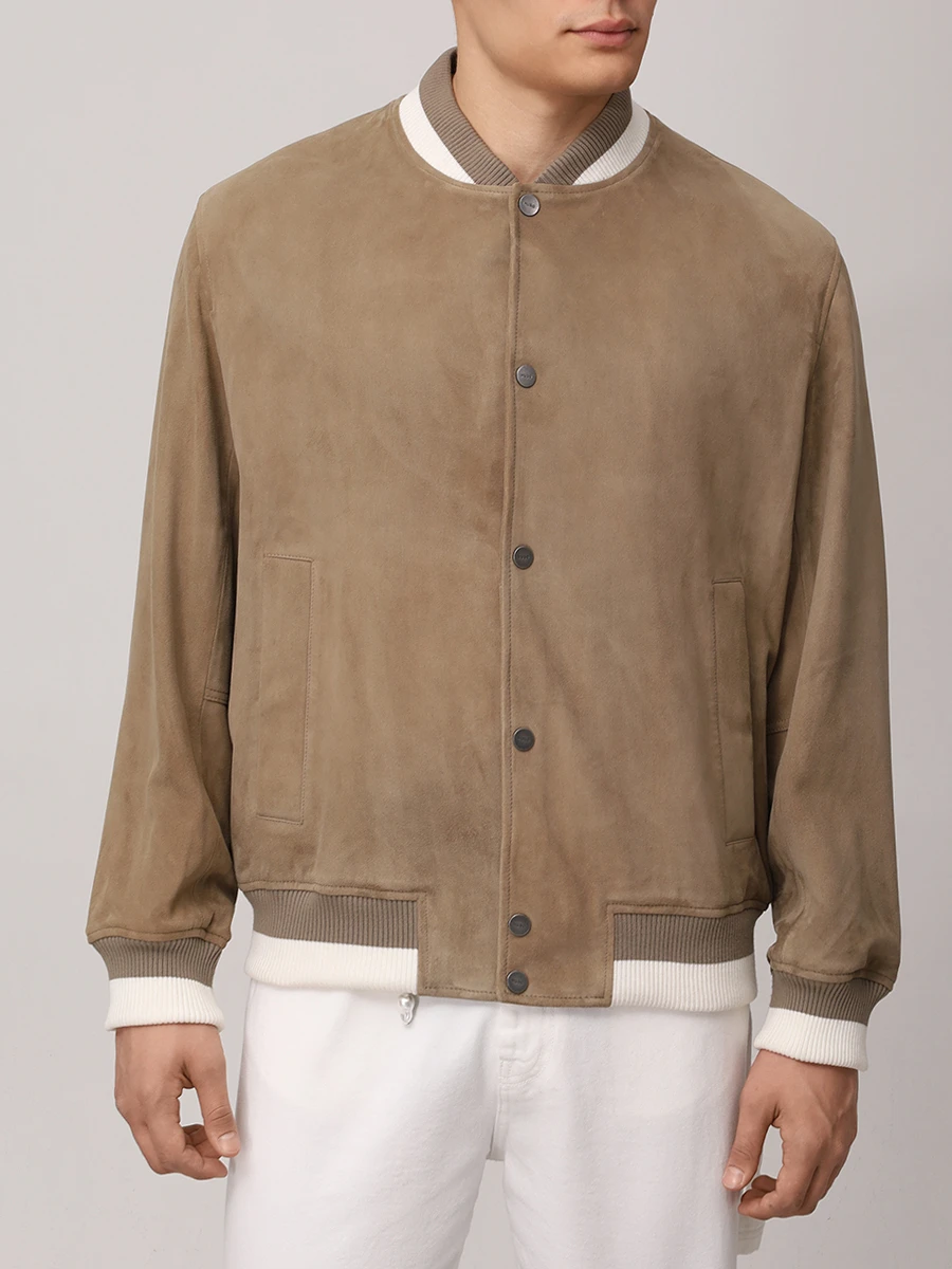 Бомбер замшевый