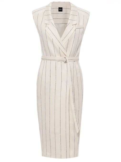 Платье изо льна и вискозы BOSS