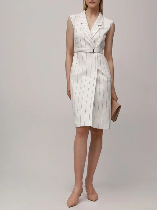 Платье изо льна и вискозы BOSS