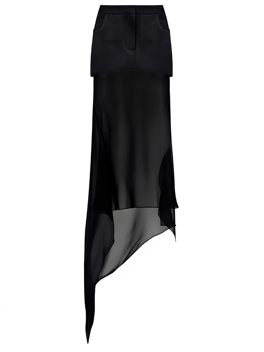 Юбка с шифоном