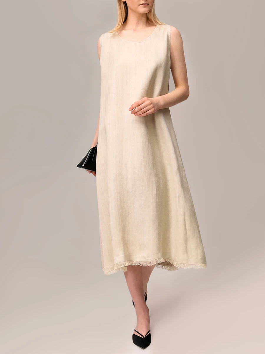 Платье из вискозы и льна